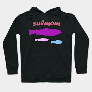 Funny salmon mom family fishing women Hoodie